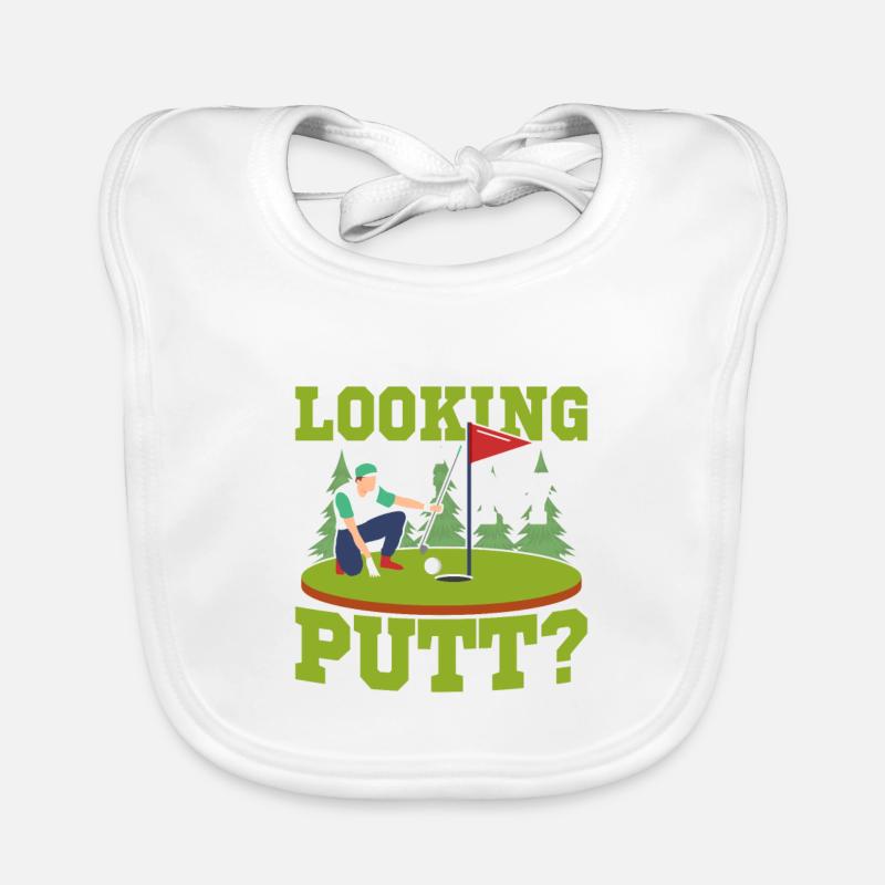 Are You Looking At My Putt? Golf Golfing Organic Baby Bibs