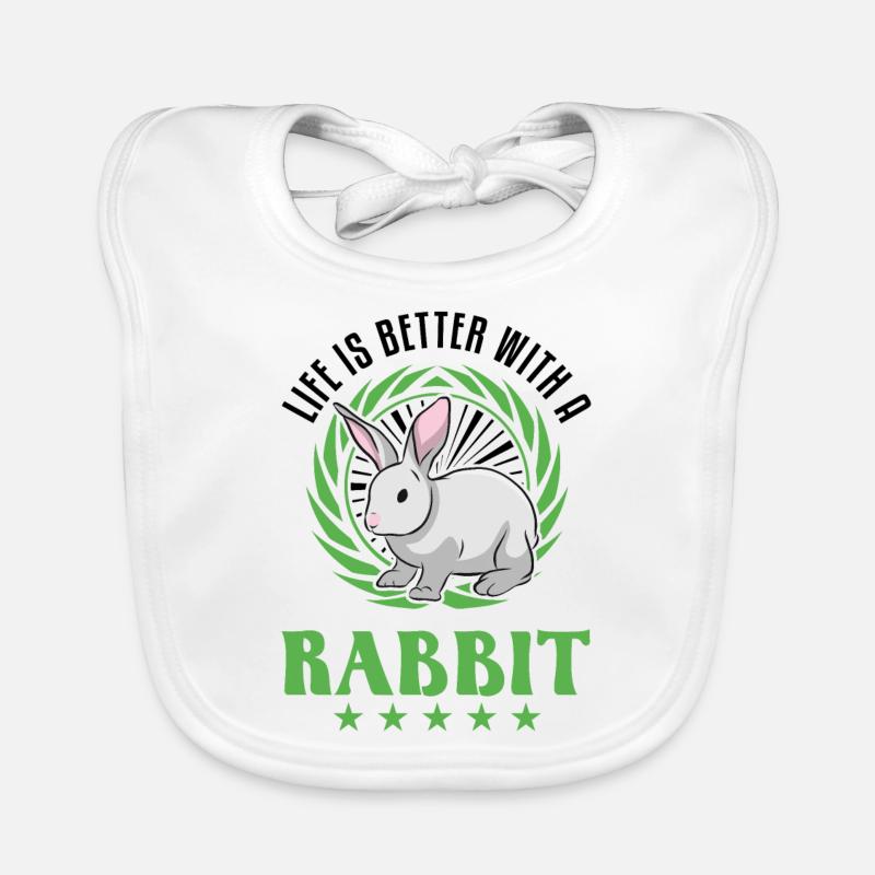 La vie est meilleure avec les lapins Bavoir bio Bébé