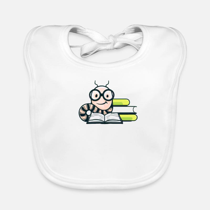 Bookworm with nerd glasses read bookworm Organic Baby Bibs