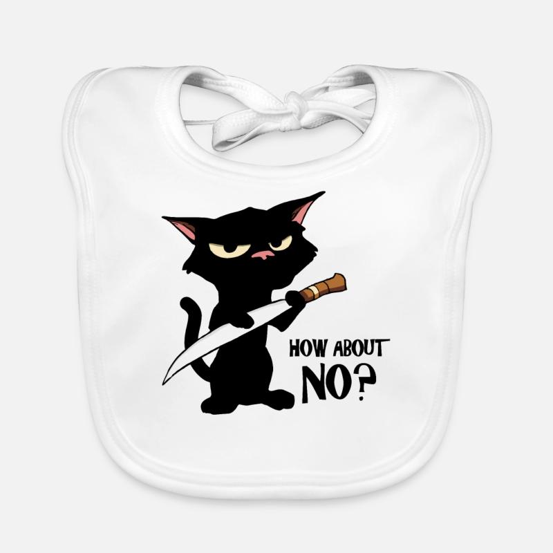 Chat avec couteau que diriez-vous non Bavoir bio Bébé