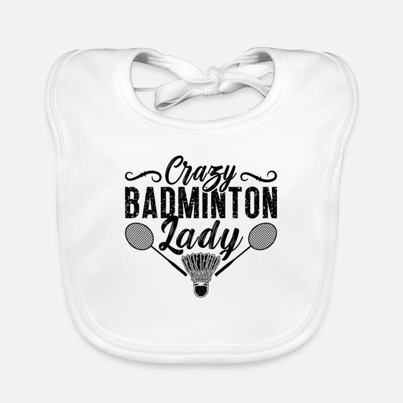 Crazy Badminton Lady Shuttlecock Joueuse de badminton Bavoir bio Bébé