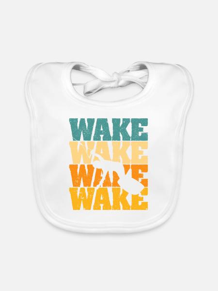 Retro Wakeboard Vintage Wake Boarding Sports nautiques - Bavoir bio Bébé - blanc - Devant