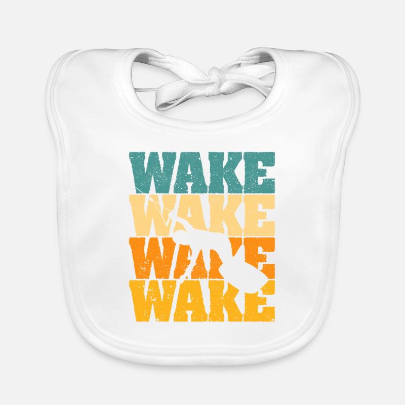 Retro Wakeboard Vintage Wake Boarding Sports nautiques Bavoir bio Bébé