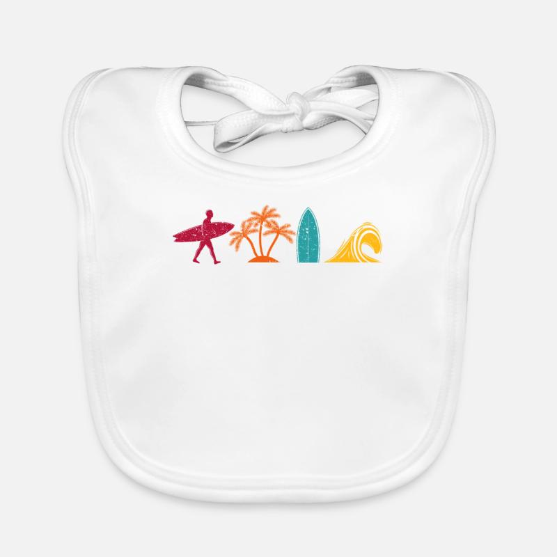 Surf Retro Surfer Vintage Surf Wakeboard Eau Bavoir bio Bébé