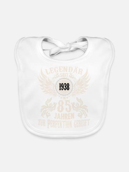 Vintage Geburtstagshirt 85 Jahre Geburtstag Retro - Baby Bio-Lätzchen - Weiß - Vorne