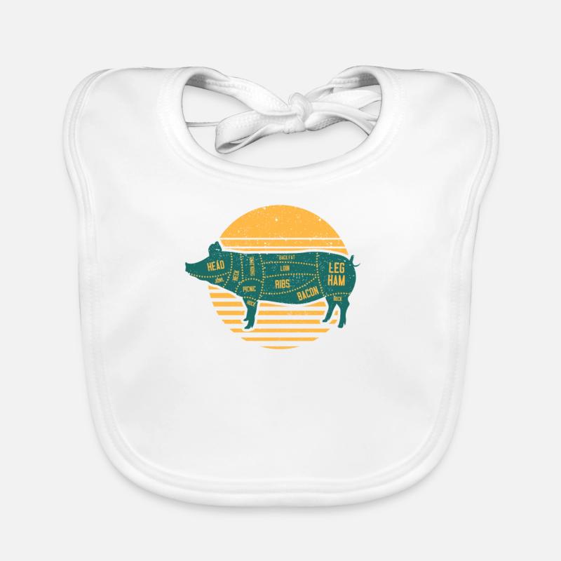 Morceaux de viande de porc effiloché Chef BBQ Grilling Chef Bavoir bio Bébé