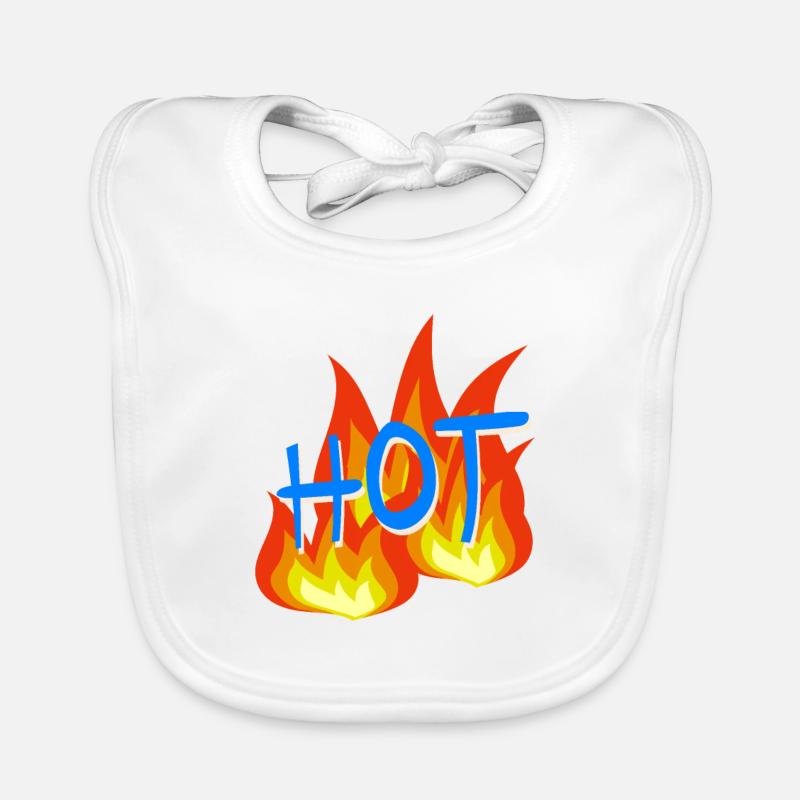 Flammen Hot - Baby Bio-Lätzchen - Weiß