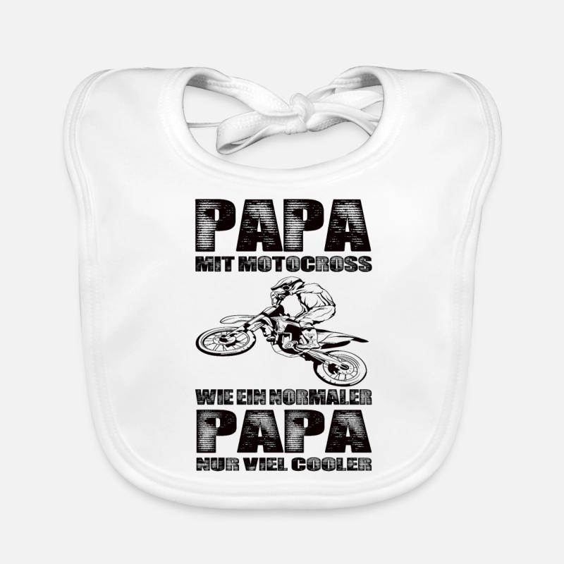 Motocross - Baby Bio-Lätzchen - Weiß