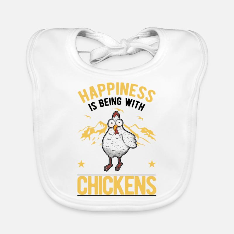 Happiness is being with Chickens Hühner Baby Bio-Lätzchen