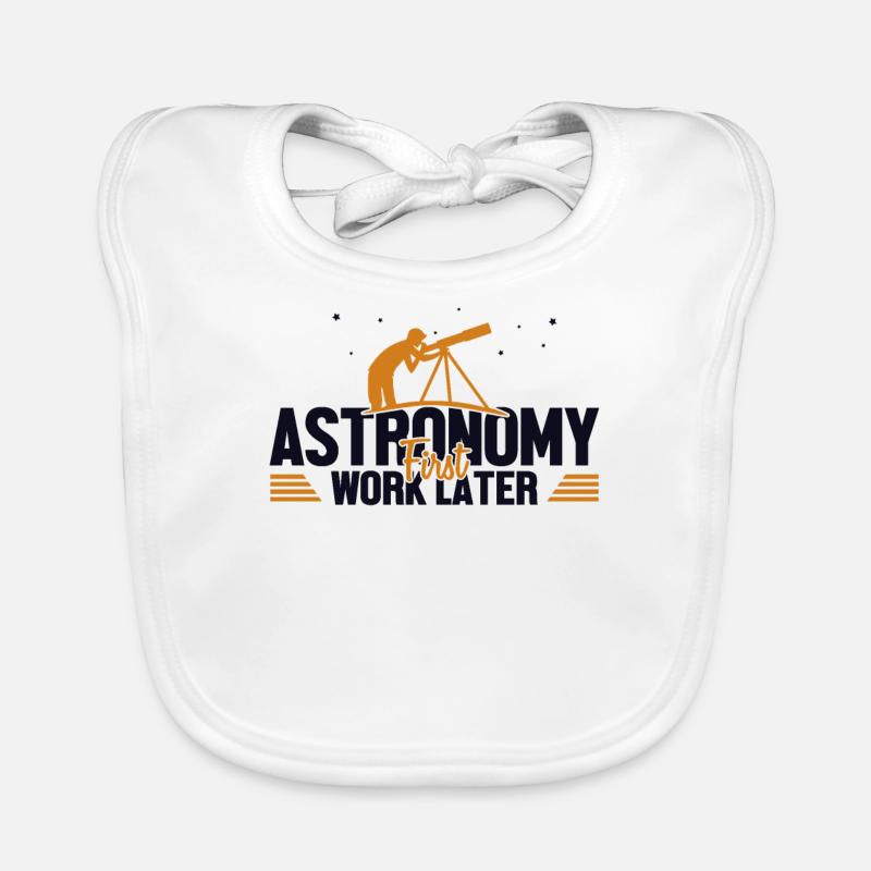 Astronomy First Work Later Sternenhimmel Baby Bio-Lätzchen