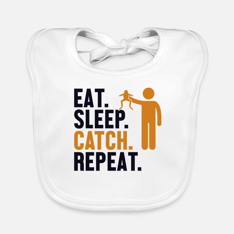 Eat Sleep Catch Repeat Tadpole Tree Frog Organic Baby Bibs