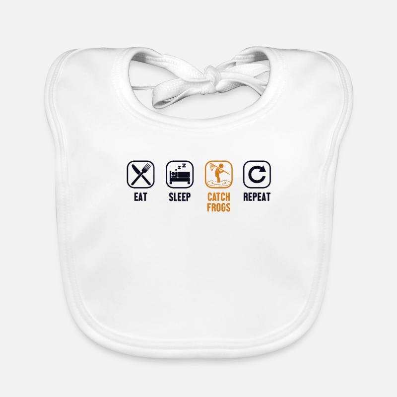 Eat Sleep Catch Frogs Repeat Toad Tadpole Organic Baby Bibs