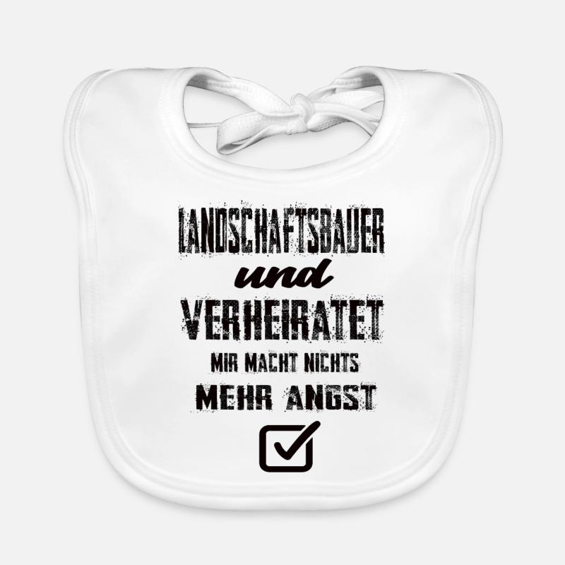 Landschaftsbauer und Verheiratet - Baby Bio-Lätzchen - Weiß