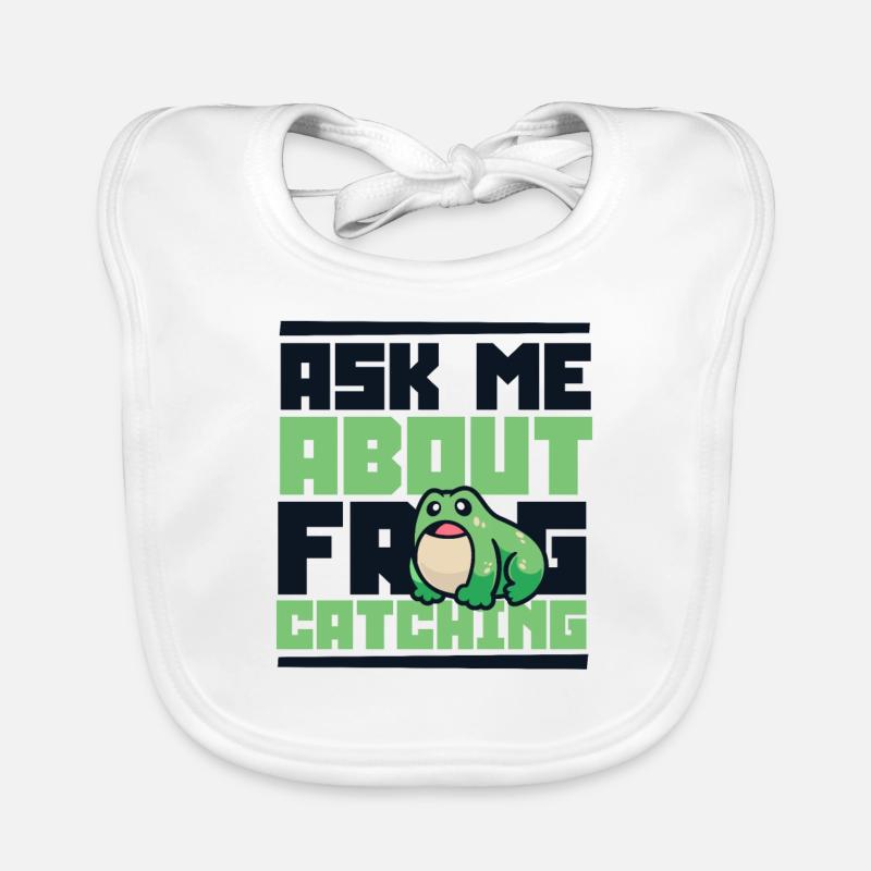 Ask Me About Frog Catching Tadpole Toad Organic Baby Bibs