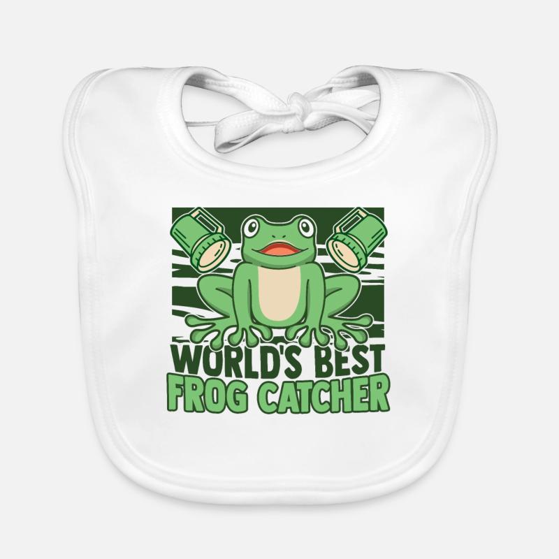 World's Best Frog Catcher Toad Tadpole Frog Organic Baby Bibs
