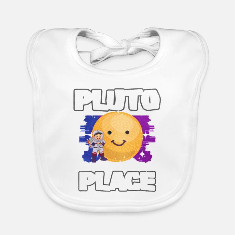 Pluto Planet Geschenk - Baby Bio-Lätzchen - Weiß