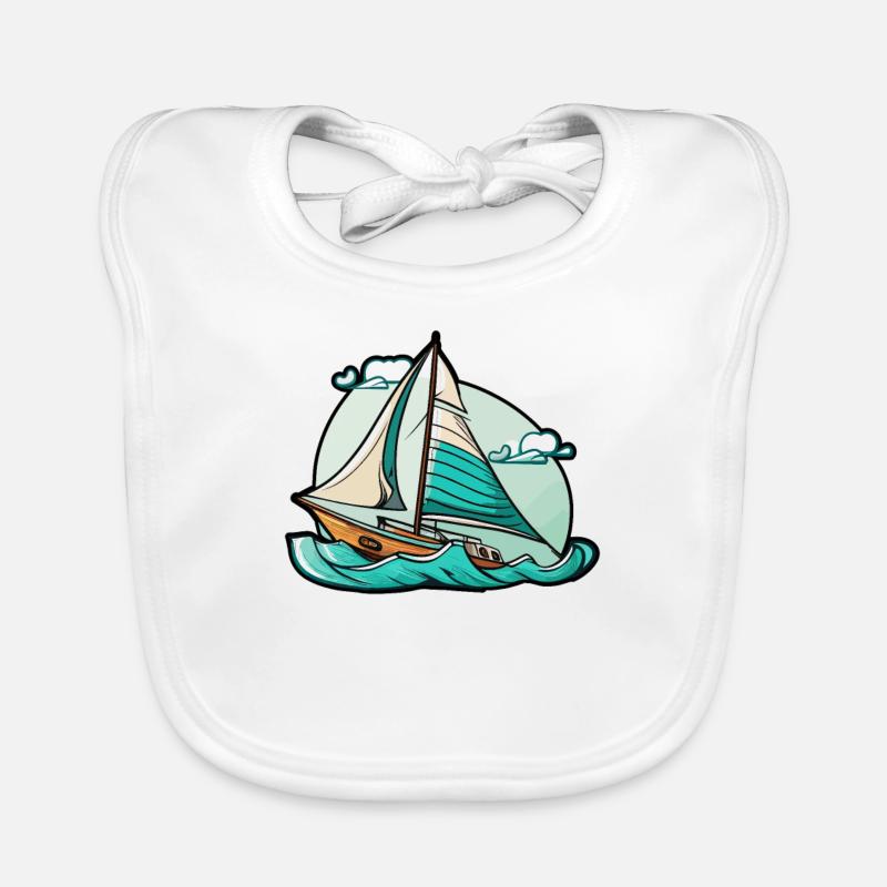 Boat Sailboat Sailing Organic Baby Bibs