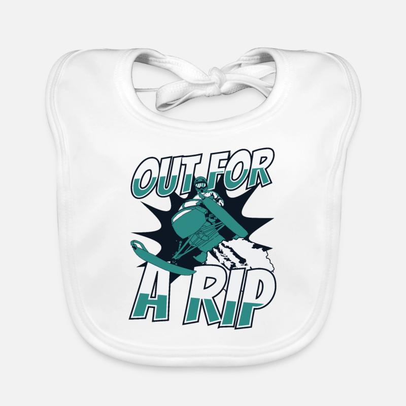 Out for A Rip Snowmobile Snowmobile Drivers Organic Baby Bibs