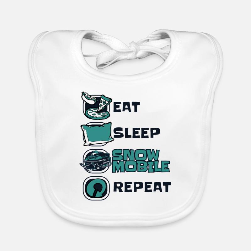 Eat Sleep Snowmobile Repeat Snowmobile Driver Organic Baby Bibs