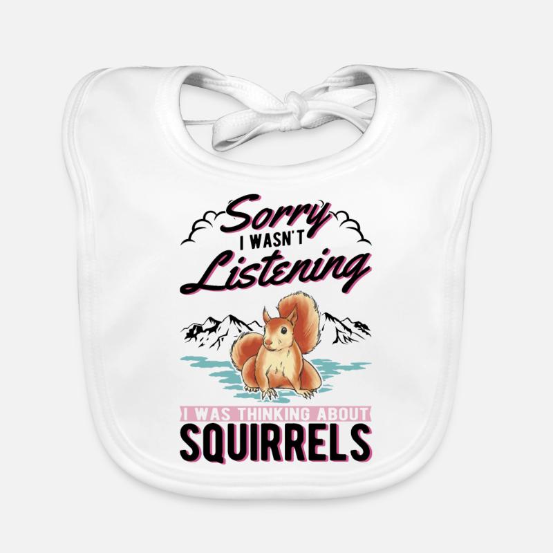 Squirrel Gift Grey Squirrel Organic Baby Bibs