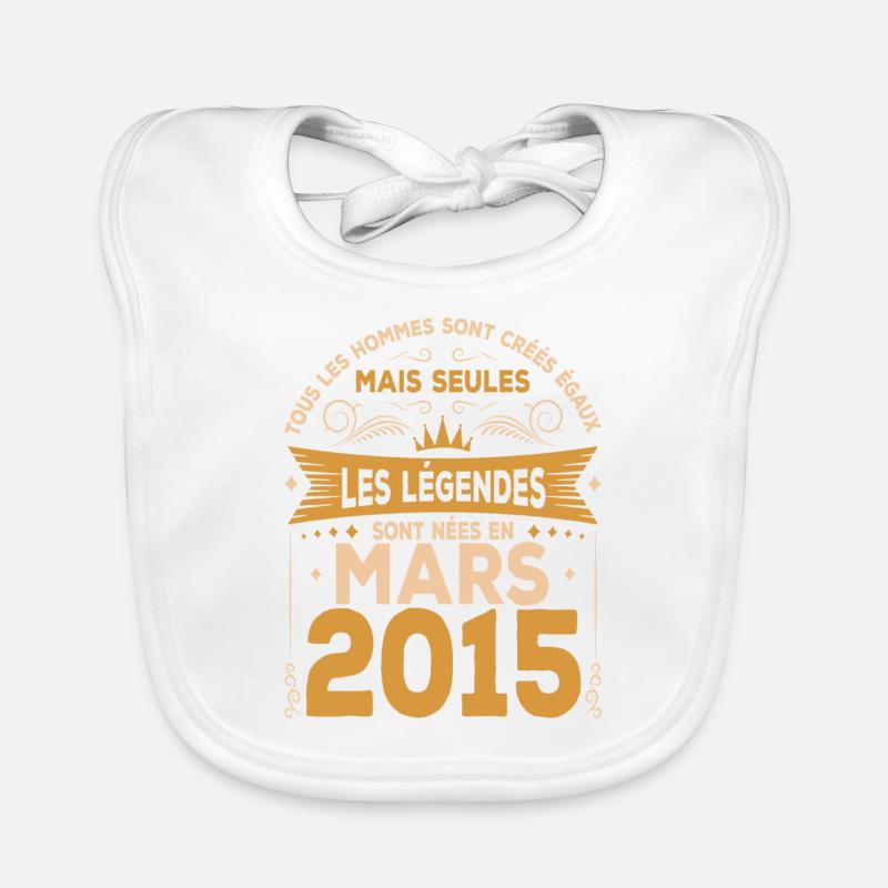 Mars 2015 | Mars 2015 anniversaire 2015 - Bavoir bio Bébé - blanc