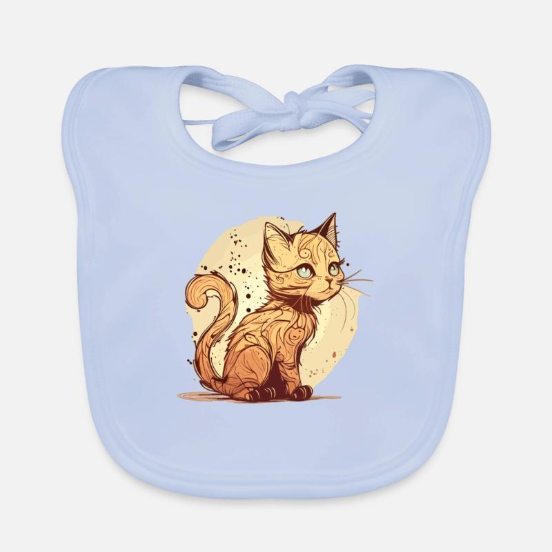 Cat in comic style Organic Baby Bibs