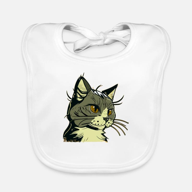 Cat in comic style Organic Baby Bibs