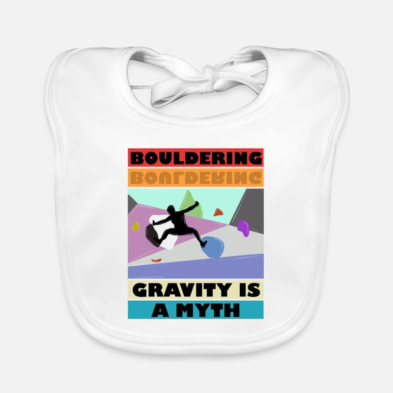 Bouldering Gravity is a Mytm 3 - Baby Bio-Lätzchen - Weiß