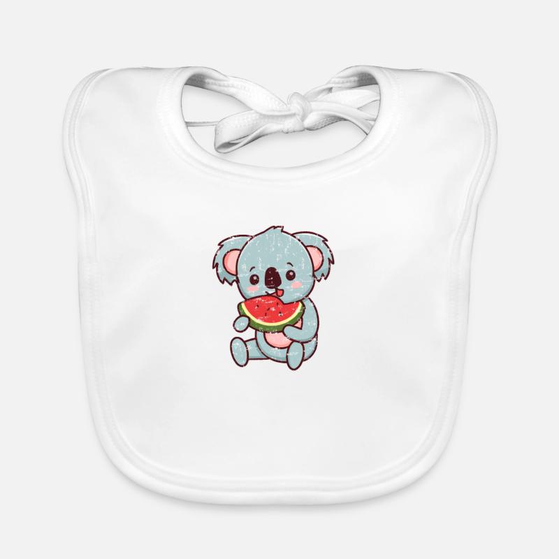 Le koala kawaii mange de la pastèque Bavoir bio Bébé