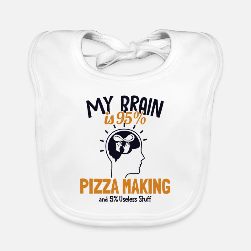 My Brain is 95% Pizza Making Pizza Pizzablech Baby Bio-Lätzchen