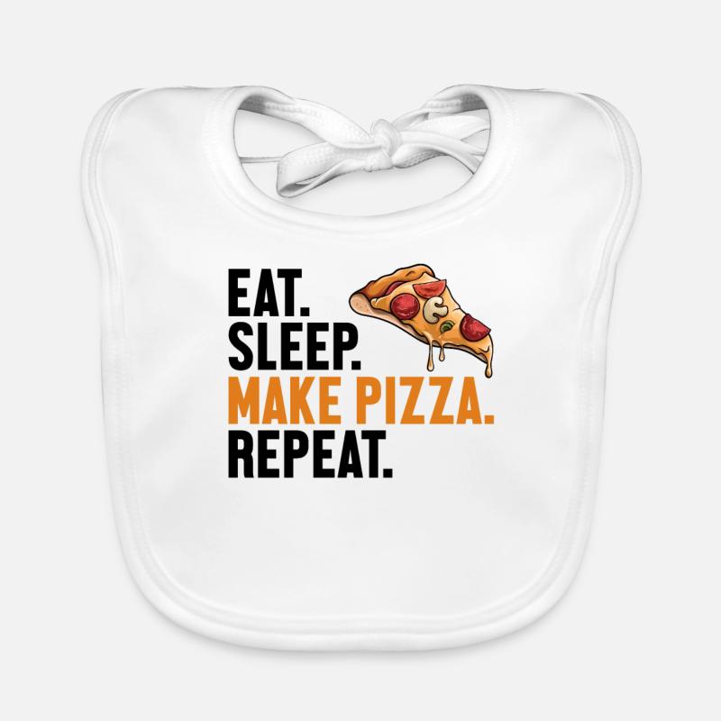 Eat Sleep Make Pizza Repeat Pizzablech Pizzaofen Baby Bio-Lätzchen