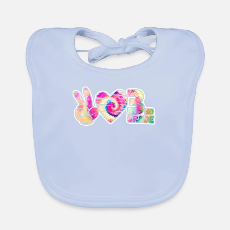 Peace Love Third 3rd Class Squad Back To School Organic Baby Bibs