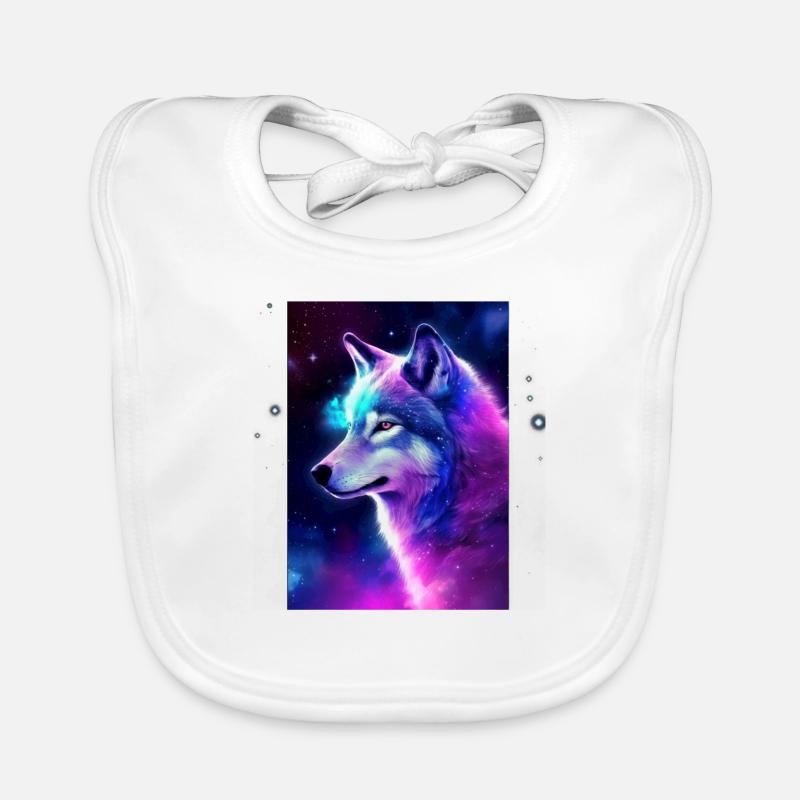 Wolf Galaxie Weltraum Grafik Wolf Lover Baby Bio-Lätzchen