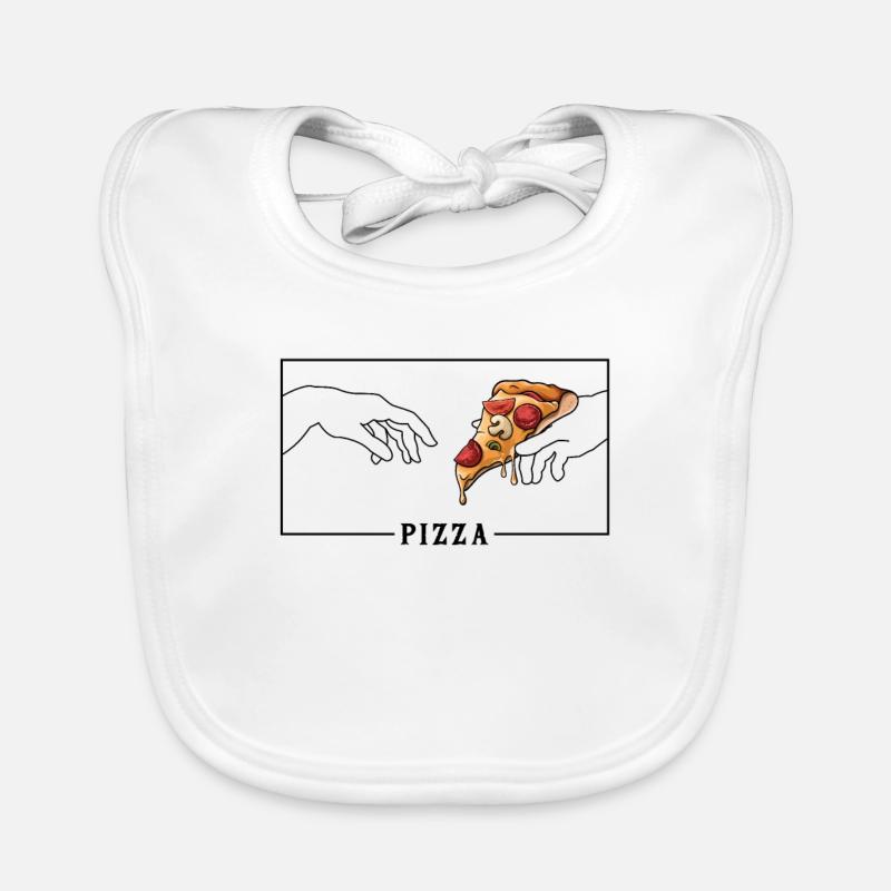 Michelangelo Création d’Adam Pizza Pizza Bavoir bio Bébé