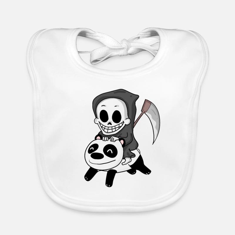 Grim Reaper Panda Organic Baby Bibs