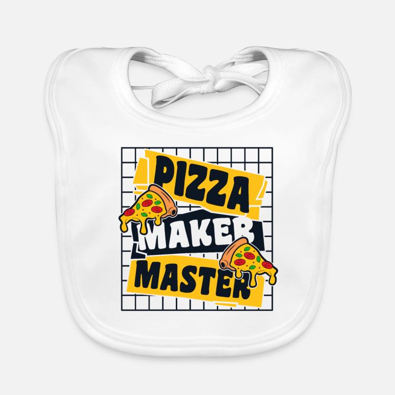 Pizza Maker Master Pizza Oven Pizza Plateau à pizza - Bavoir bio Bébé - blanc