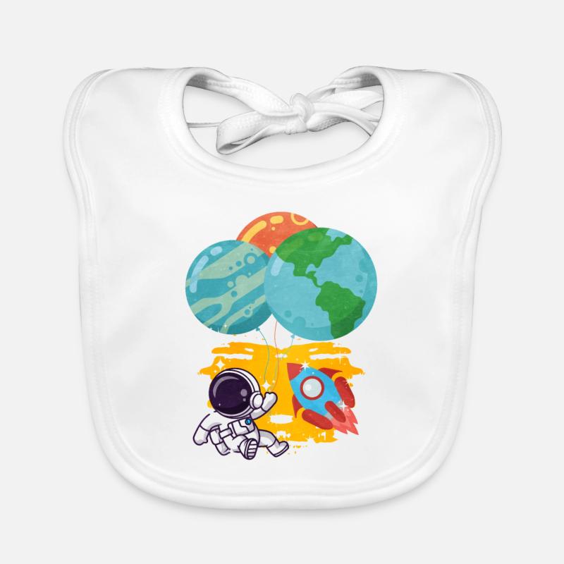 Astronaut Pluto Neptune Earth Balloon Organic Baby Bibs