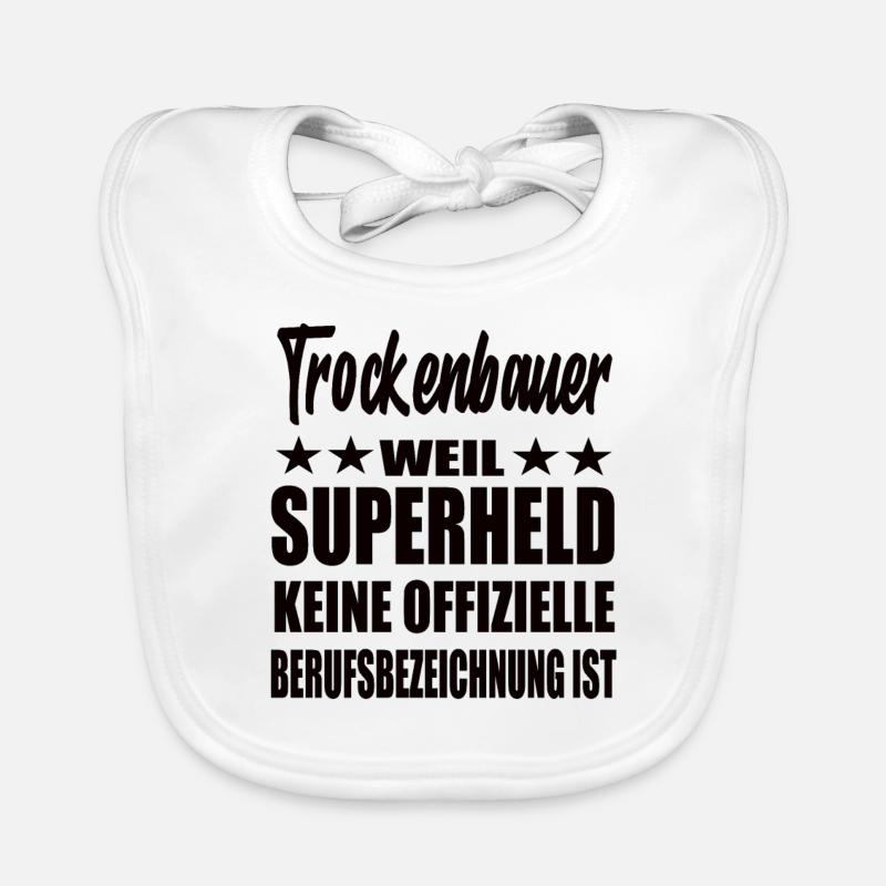 Trockenbauer Superheld Spruch Baby Bio-Lätzchen