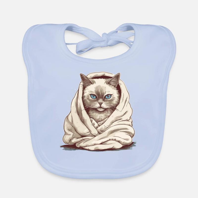 Chat dans une couverture Bavoir bio Bébé