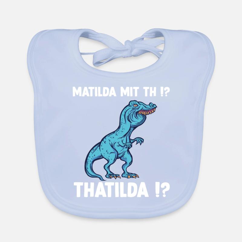 Mathilda Meme Trex Dinosaurier T-Rex Namens Baby Bio-Lätzchen