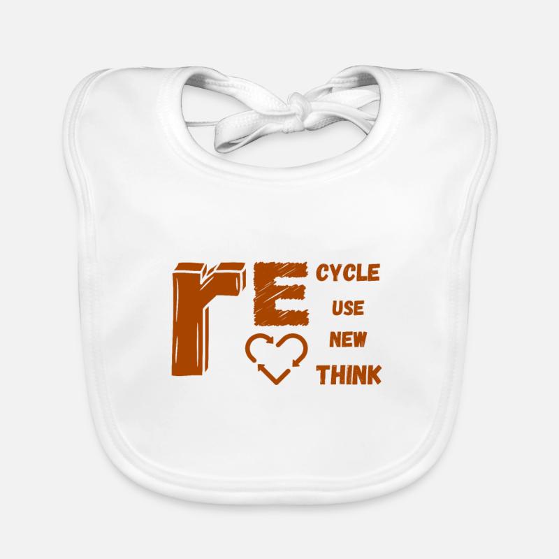 Recycler Réutiliser Renouveler Repenser Graphique Bavoir bio Bébé