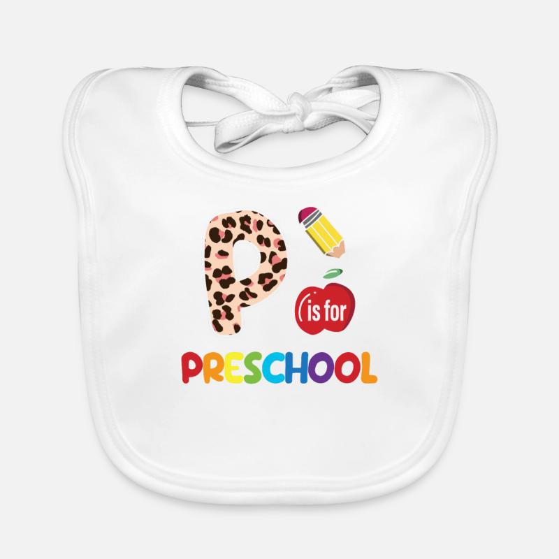 P comme préscolaire drôle enseignant élève de dos Bavoir bio Bébé