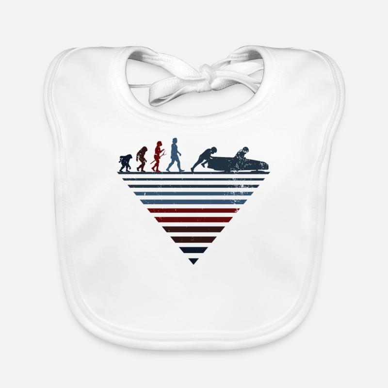 Human Evolution - Vintage Bobsled Organic Baby Bibs