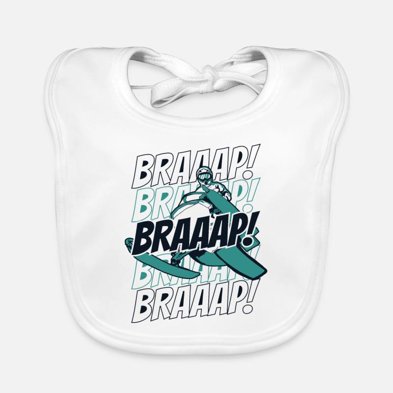 Braaap Braaap Snowmobile Snowmobile Driver Organic Baby Bibs