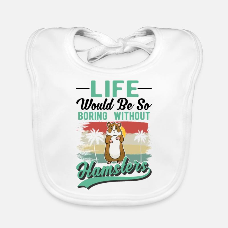 Hamster Propriétaire Hamster doré Hamster - Bavoir bio Bébé - blanc