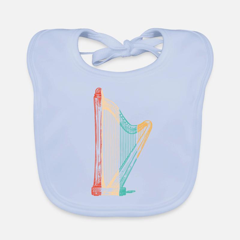 Retro Konzertharfe Harfenmusik Harfe Harfenspieler Baby Bio-Lätzchen