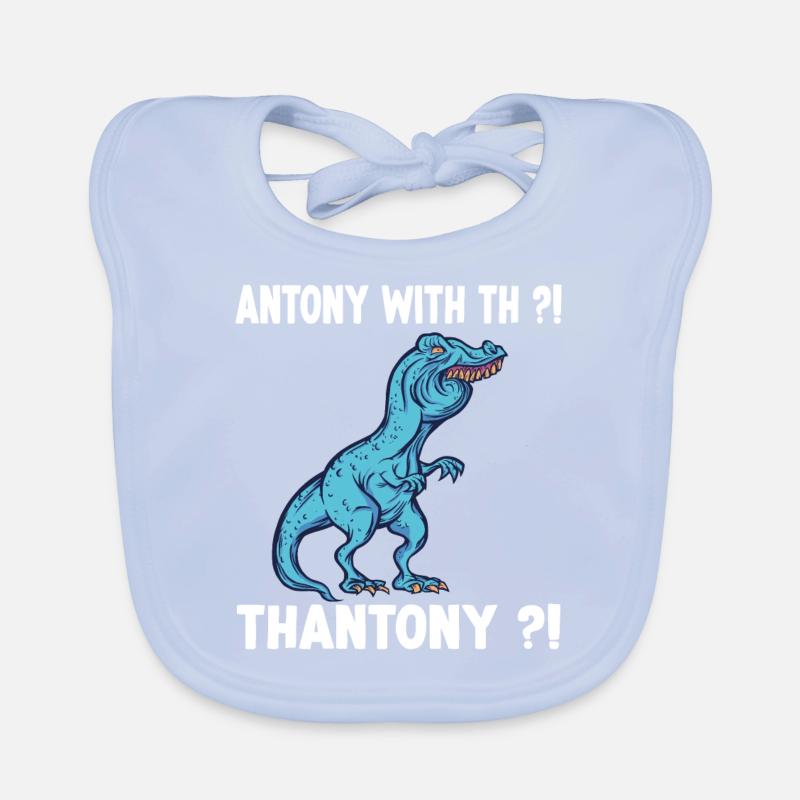 Anthony Names Shirt Funny Trex Meme Overbite Organic Baby Bibs