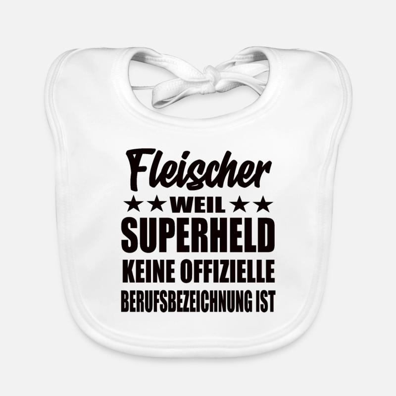 Fleischer Superheld Spruch Baby Bio-Lätzchen