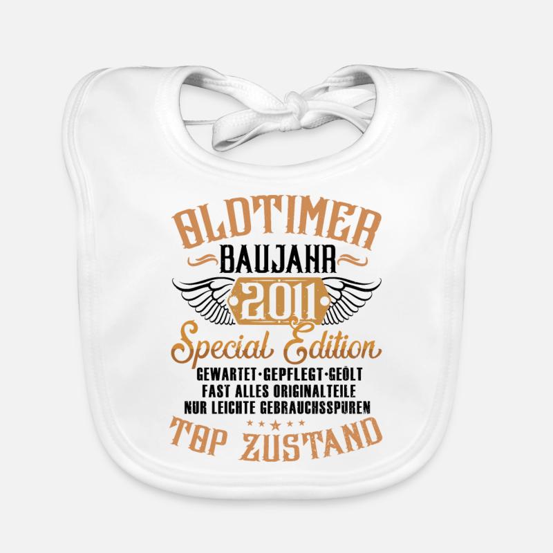2007 Geboren Geburtstag Oldtimer Baby Bio-Lätzchen
