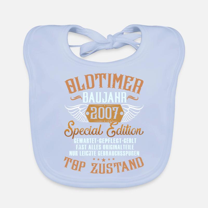 2007 Geboren Geburtstag Oldtimer Baby Bio-Lätzchen